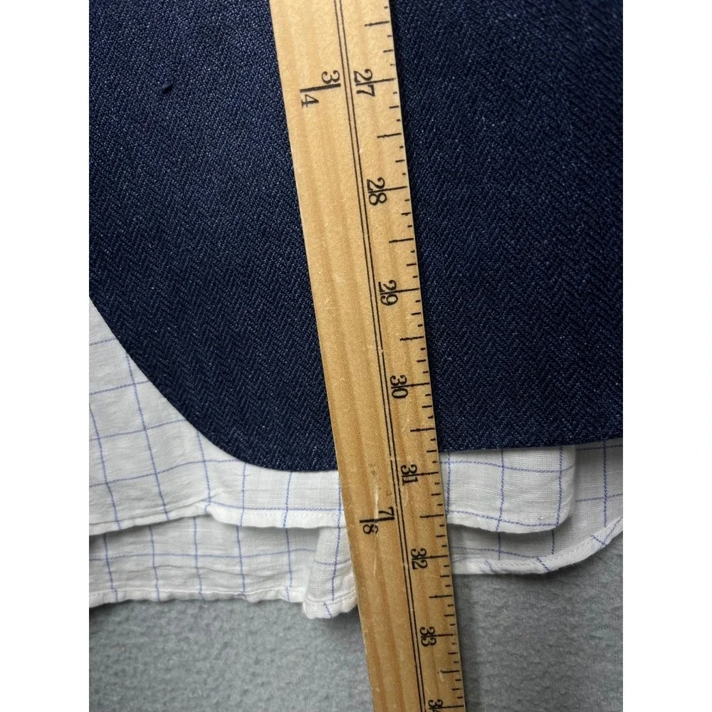 NWOT Banana Republic 42R Navy Linen Herringbone‎ Blazer Slim Fit Tailored Sport